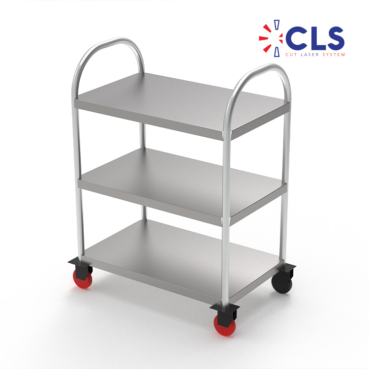 Stainless steel transport trolley